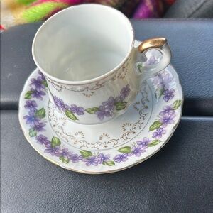 Floral Teacup and Saucer Set
